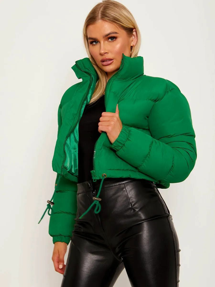 Women's Cropped Quilted Puffer Jacket