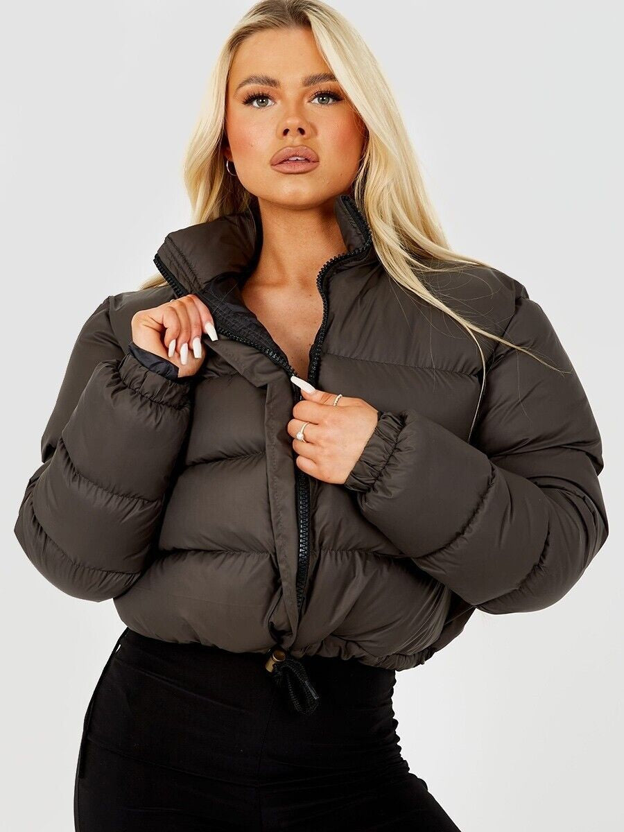 Women's Cropped Quilted Puffer Jacket