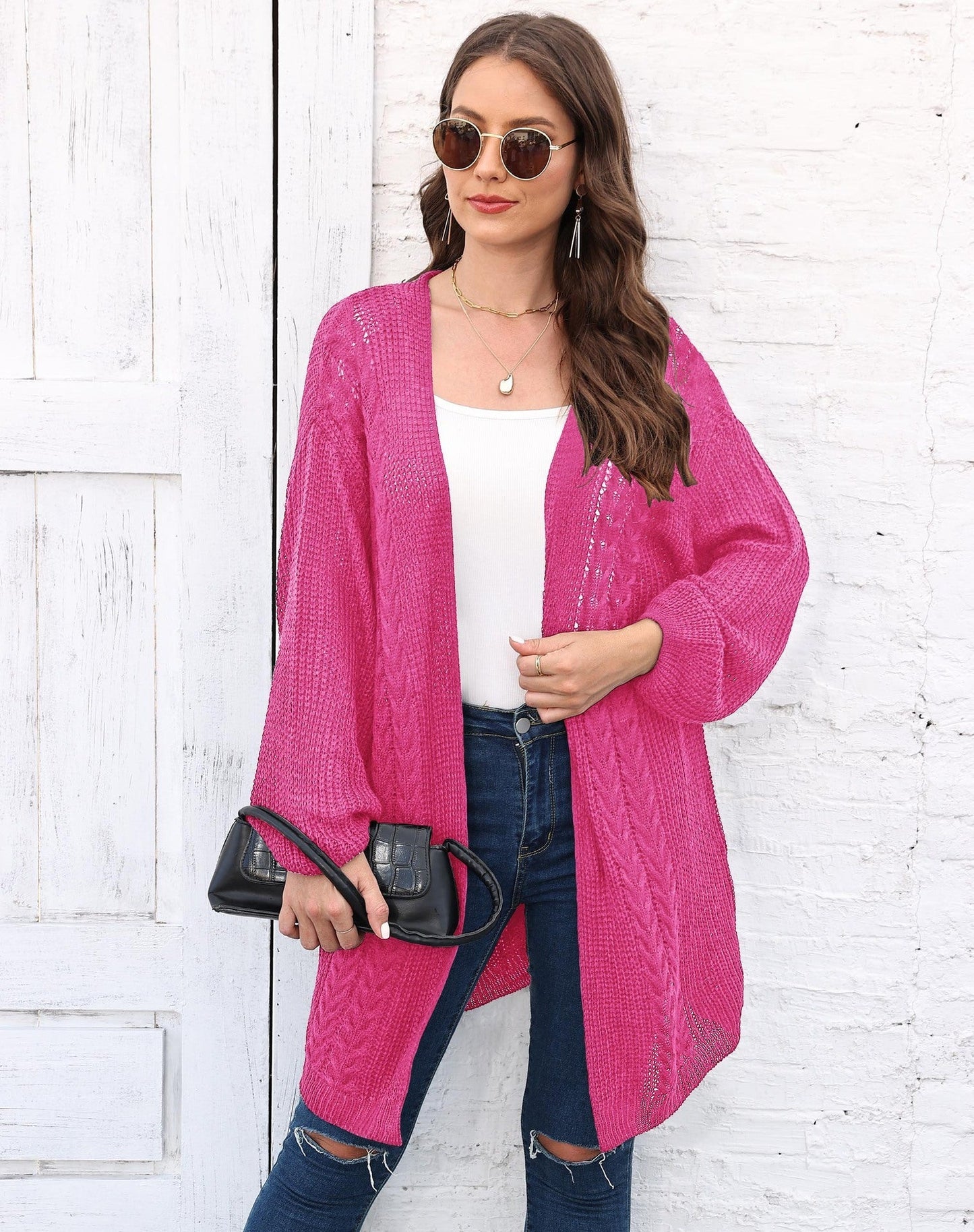 Women's Loose Knit Cardigan Sweater Coat