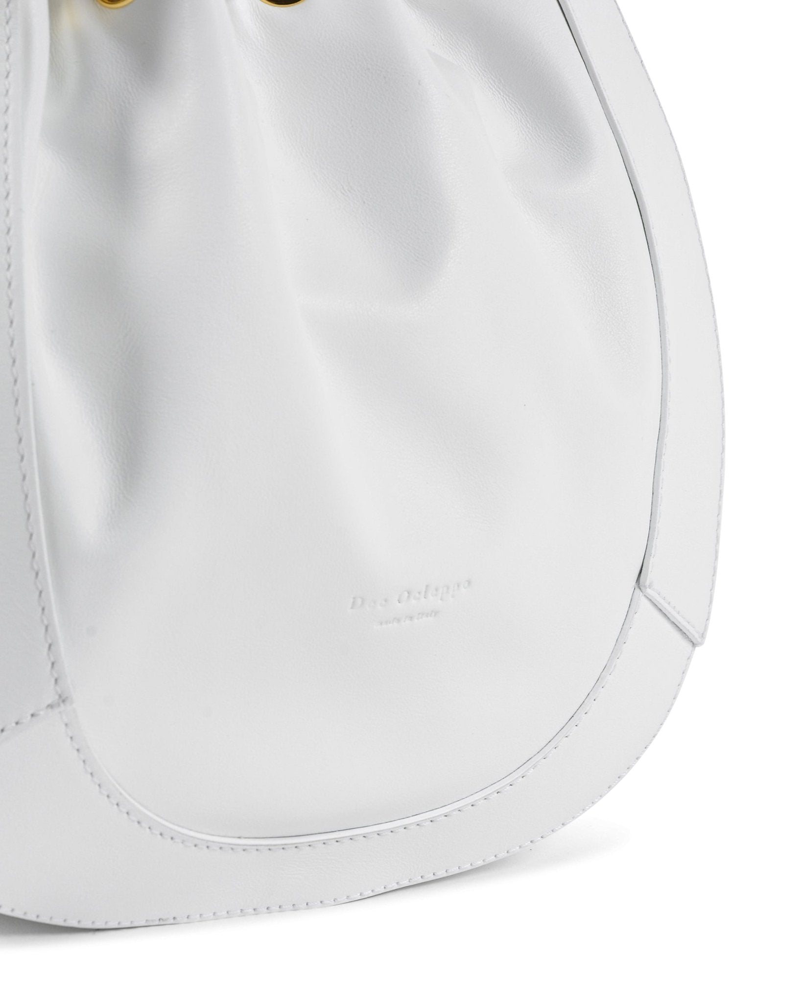 Barolo White Bucket Bag - Premium Italian Leather with Gold Hardware - Style Queenz