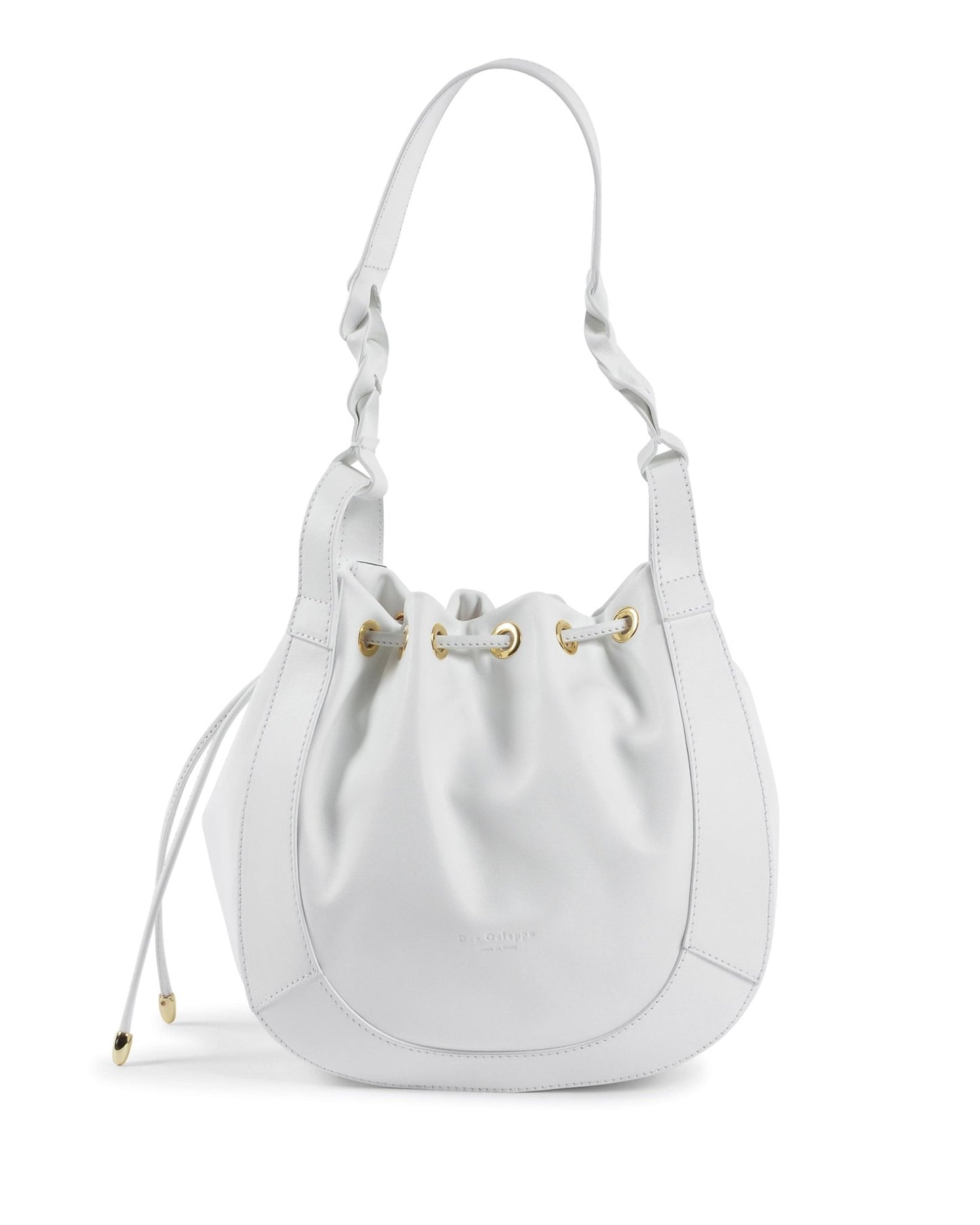Barolo White Bucket Bag - Premium Italian Leather with Gold Hardware - Style Queenz