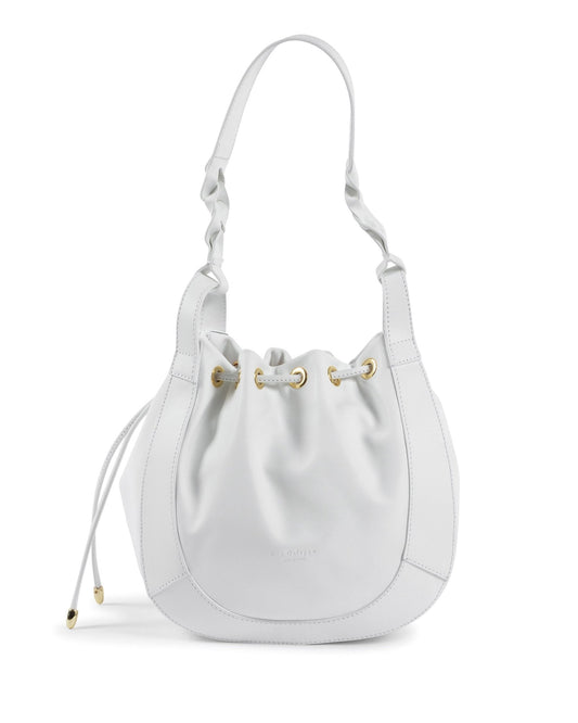 Barolo White Bucket Bag - Premium Italian Leather with Gold Hardware - Style Queenz