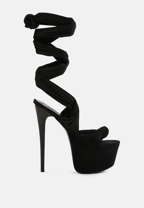 Bauble High Heel Platform Lace Up Sandals - Ultra High Stiletto Party Shoes - Style Queenz