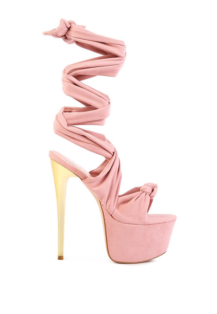 Bauble High Heel Platform Lace Up Sandals - Ultra High Stiletto Party Shoes - Style Queenz