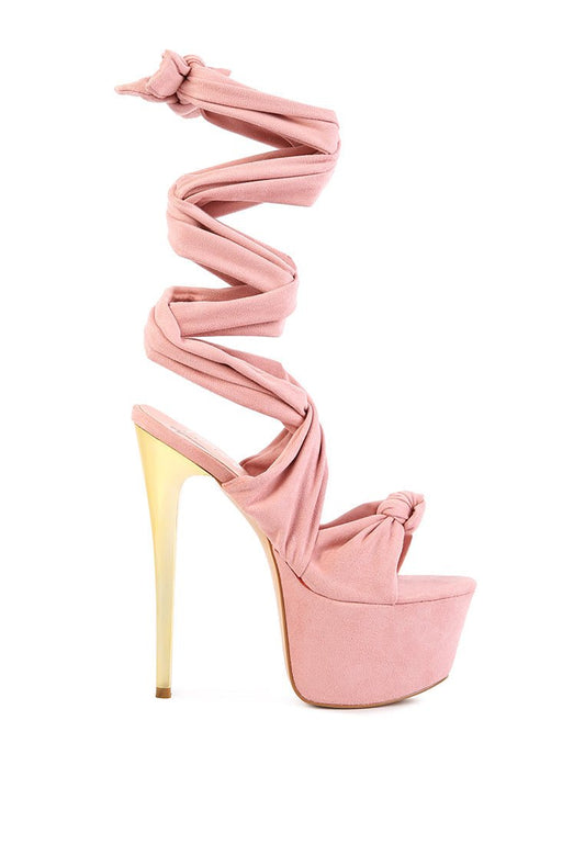 Bauble High Heel Platform Lace Up Sandals - Ultra High Stiletto Party Shoes - Style Queenz