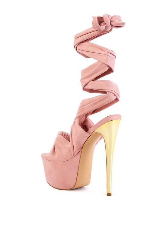 Bauble High Heel Platform Lace Up Sandals - Ultra High Stiletto Party Shoes - Style Queenz