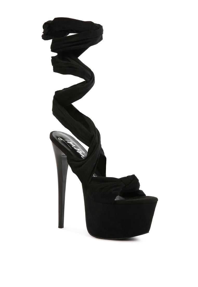 Bauble High Heel Platform Lace Up Sandals - Ultra High Stiletto Party Shoes - Style Queenz