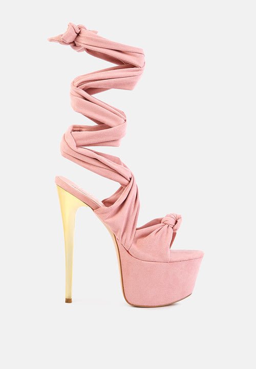 Bauble High Heel Platform Lace Up Sandals - Ultra High Stiletto Party Shoes - Style Queenz