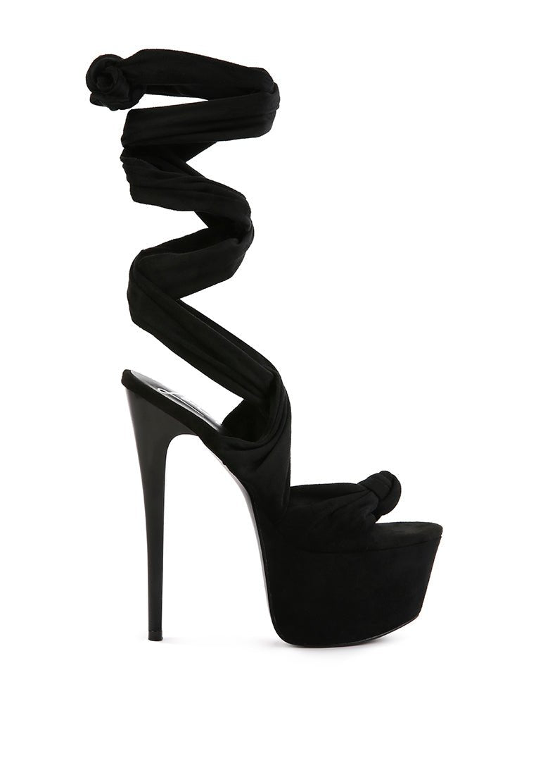 Bauble High Heel Platform Lace Up Sandals - Ultra High Stiletto Party Shoes - Style Queenz