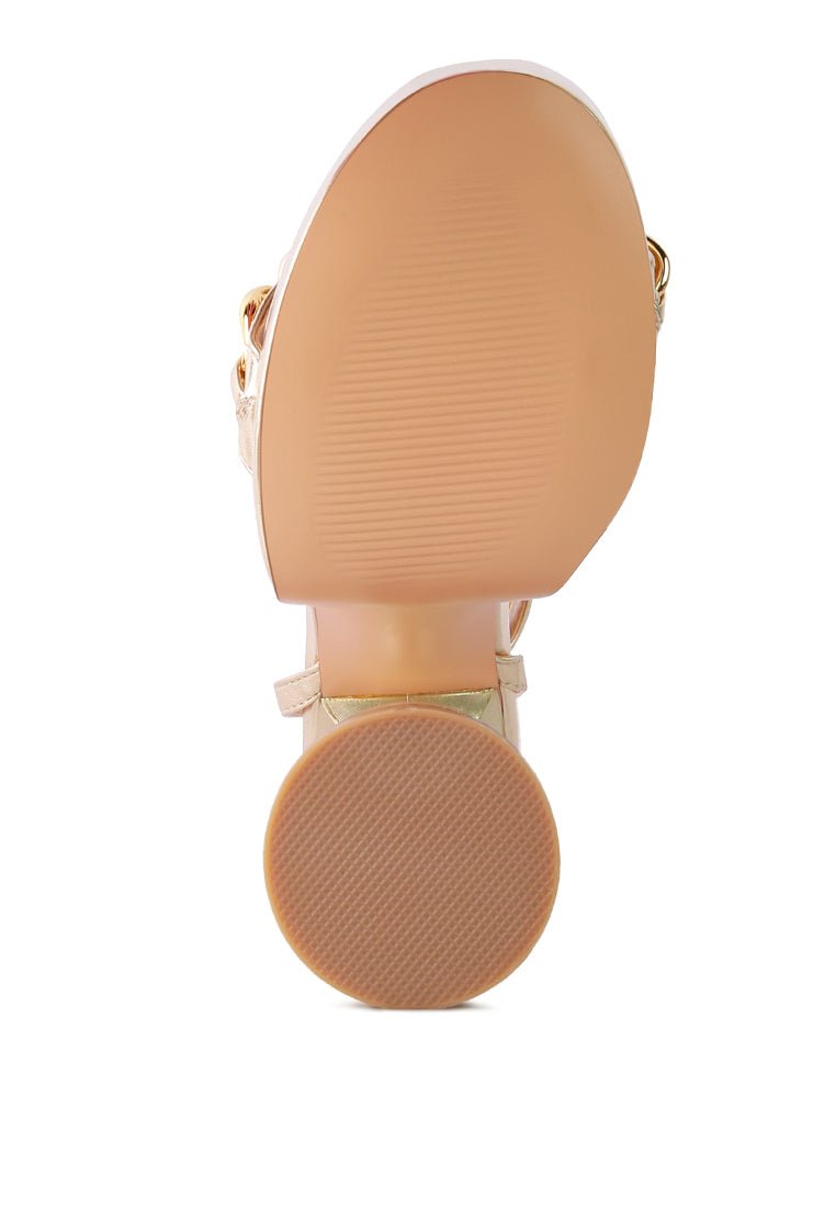 Big Bash Gold Metallic Platform Sandals - Chunky High Heel Party Shoes - Style Queenz