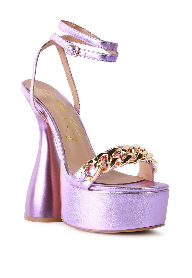 Big Bash Gold Metallic Platform Sandals - Chunky High Heel Party Shoes - Style Queenz