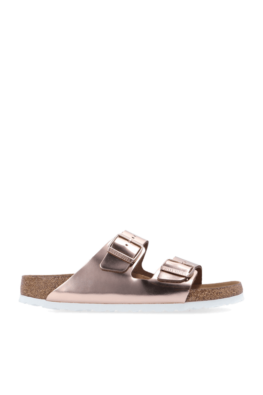 BIRKENSTOCK Arizona Women's Gold Metallic Leather Sandals - Adjustable Buckle - Style Queenz