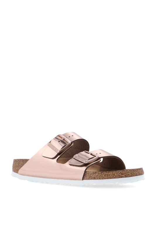 BIRKENSTOCK Arizona Women's Gold Metallic Leather Sandals - Adjustable Buckle - Style Queenz