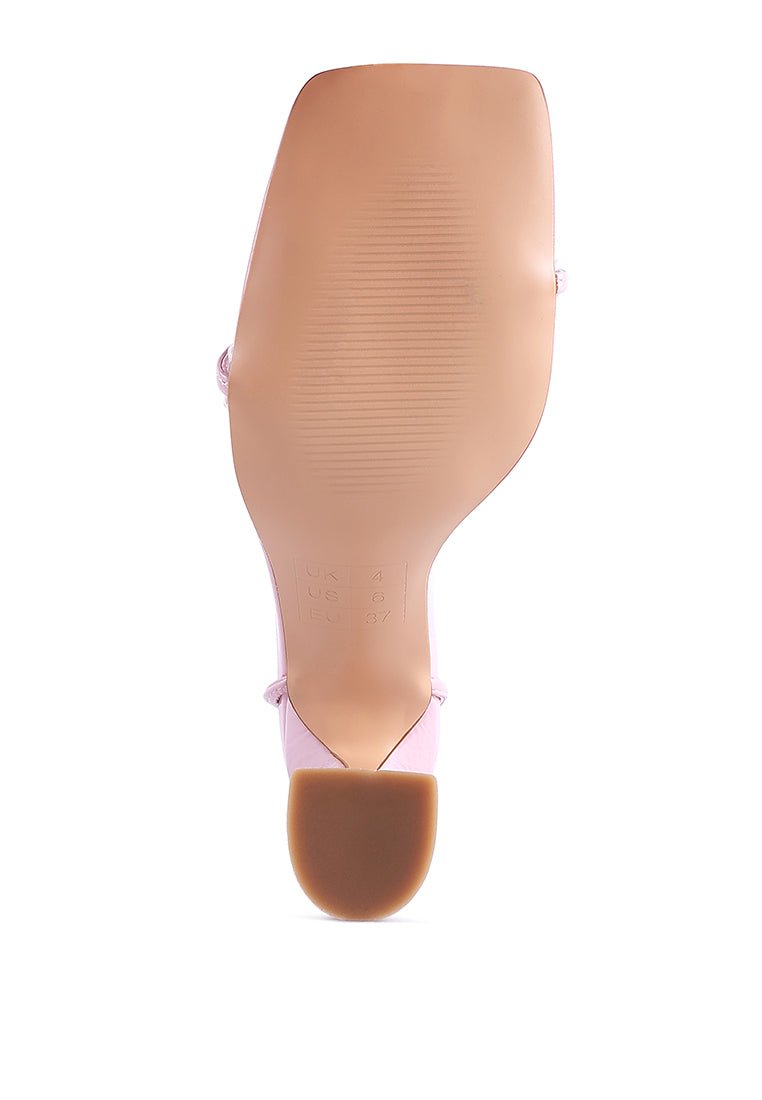 Biten Berry Spool Heel Lace Up Sandals - Patent Croc Mid Heel Summer Shoes - Style Queenz