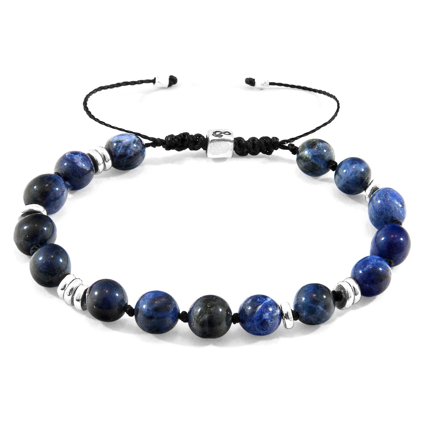 Blue Sodalite Macrame Bracelet - Handcrafted Sterling Silver Beaded Jewelry - Style Queenz