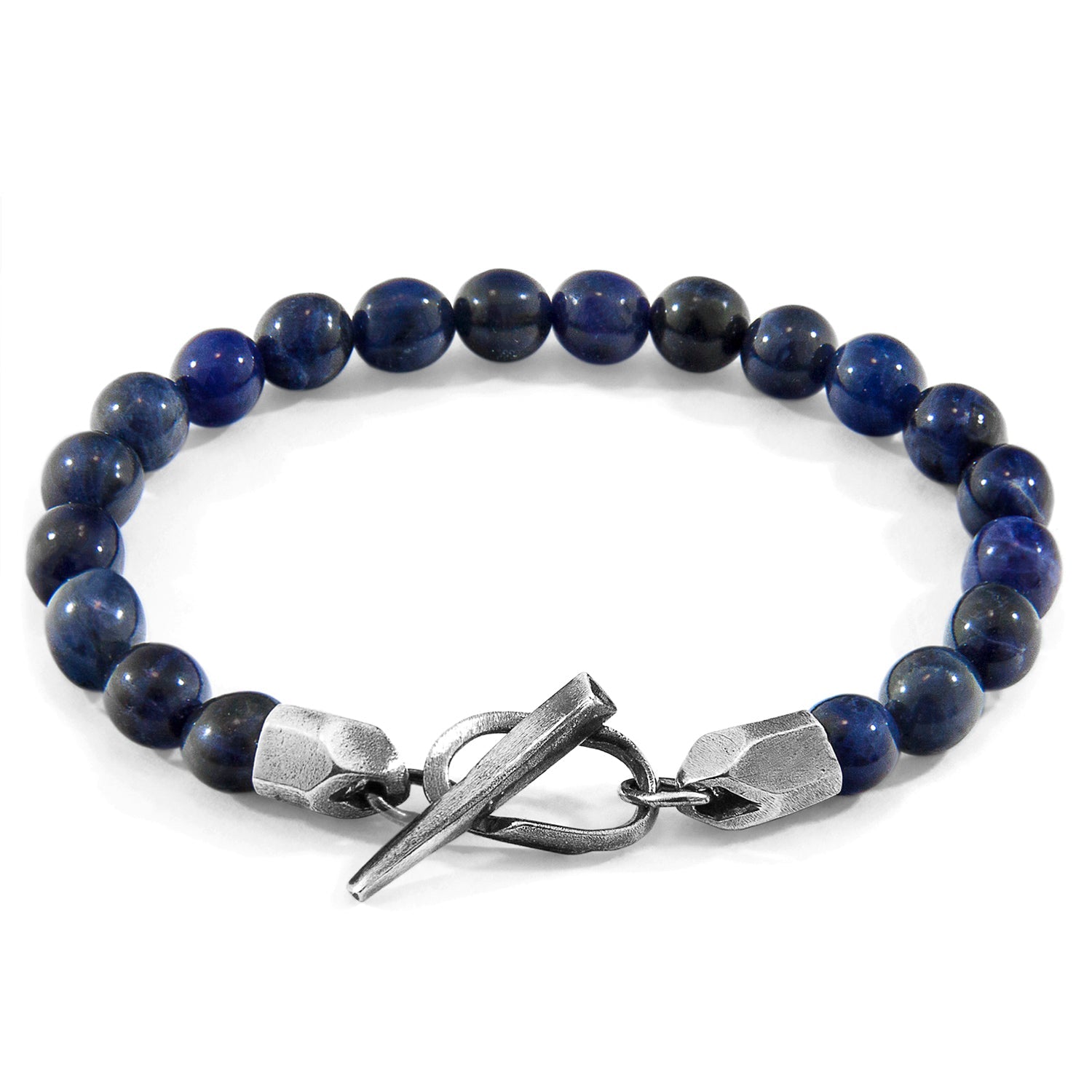 Blue Sodalite Sterling Silver Bracelet - Handcrafted British Gemstone Jewelry - Style Queenz