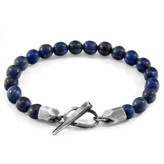 Blue Sodalite Sterling Silver Bracelet - Handcrafted British Gemstone Jewelry - Style Queenz