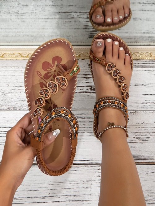 Bohemian Floral Thong Sandals - Summer Beach Shoes for Women - Style Queenz