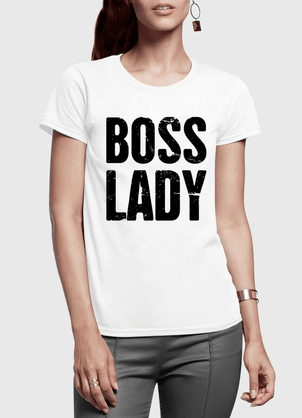 Boss Lady Premium Cotton T-Shirt - Empowering Women's Half Sleeve Tee - Style Queenz