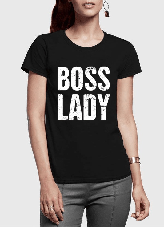 Boss Lady Premium Cotton T-Shirt - Empowering Women's Half Sleeve Tee - Style Queenz