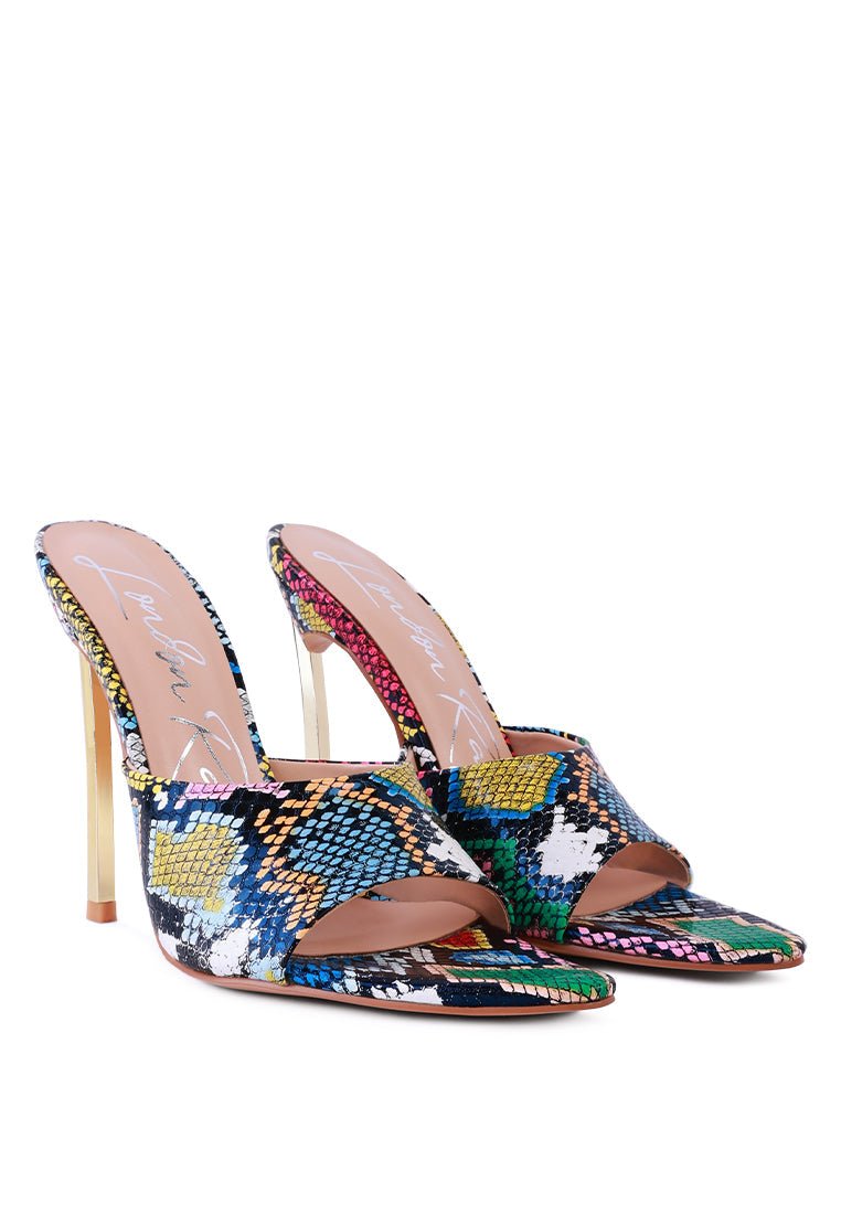 Bottoms Up Strappy Stiletto Heels - Patent Leather High Heel Sandals for Women - Style Queenz