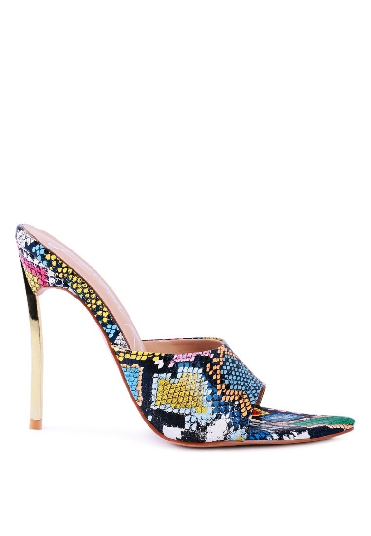 Bottoms Up Strappy Stiletto Heels - Patent Leather High Heel Sandals for Women - Style Queenz