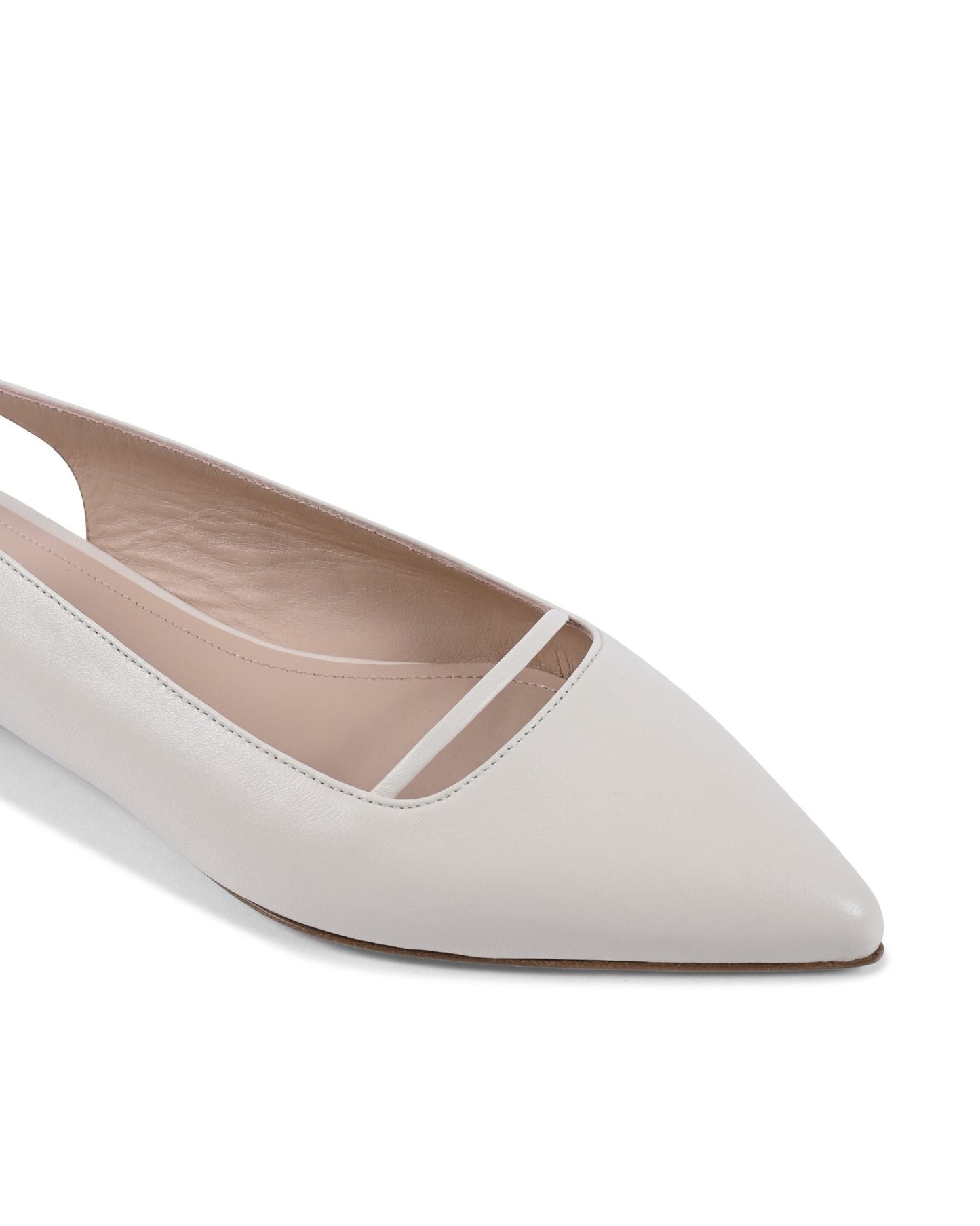 Brenda Flat Crudo - Italian Leather Pointed Toe Slingback Shoes - Style Queenz