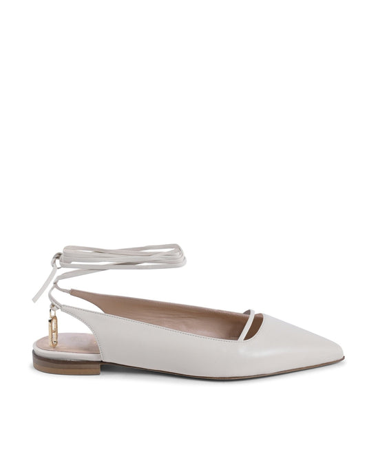 Brenda Flat Crudo - Italian Leather Pointed Toe Slingback Shoes - Style Queenz