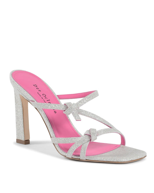 Britney Bright Platinum Sandals - Italian Designer Heels 10cm with Metallic Finish - Style Queenz