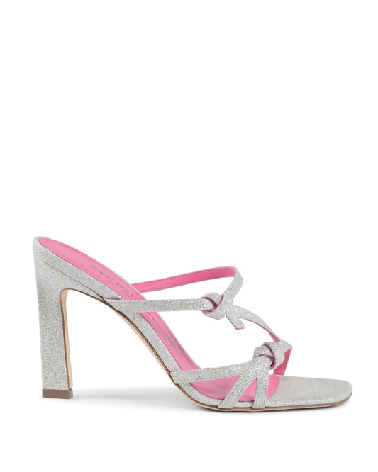 Britney Bright Platinum Sandals - Italian Designer Heels 10cm with Metallic Finish - Style Queenz