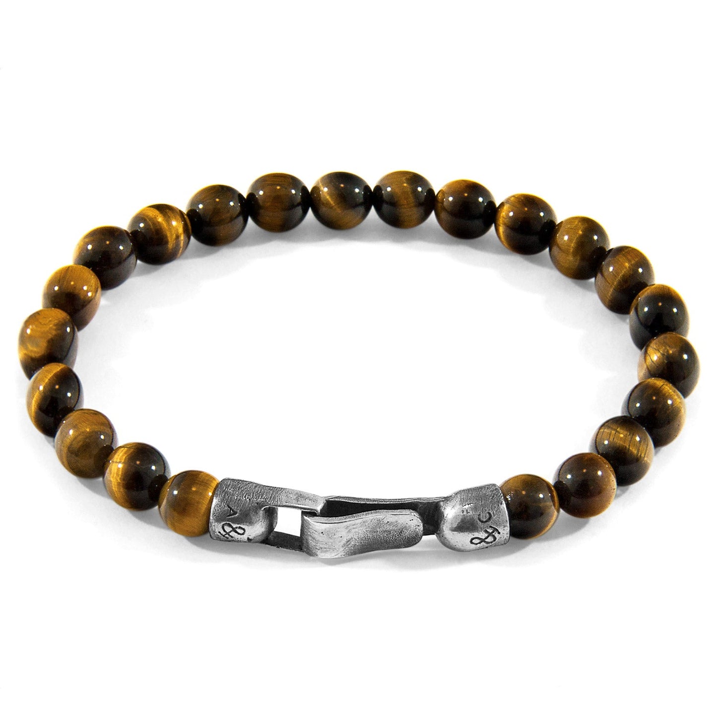 Brown Tigers Eye Nachi Bracelet - Handcrafted Sterling Silver Beaded Jewelry - Style Queenz