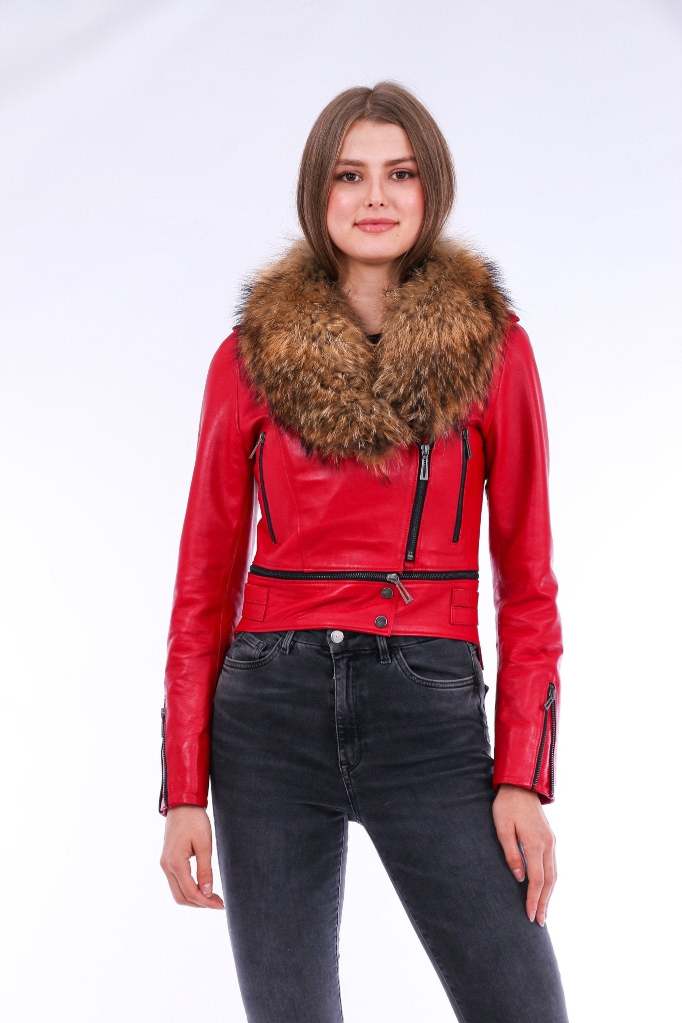 Buttagi Red Leather Biker Jacket - Premium Nappa Lambskin Women's Motorcycle Jacket - Style Queenz