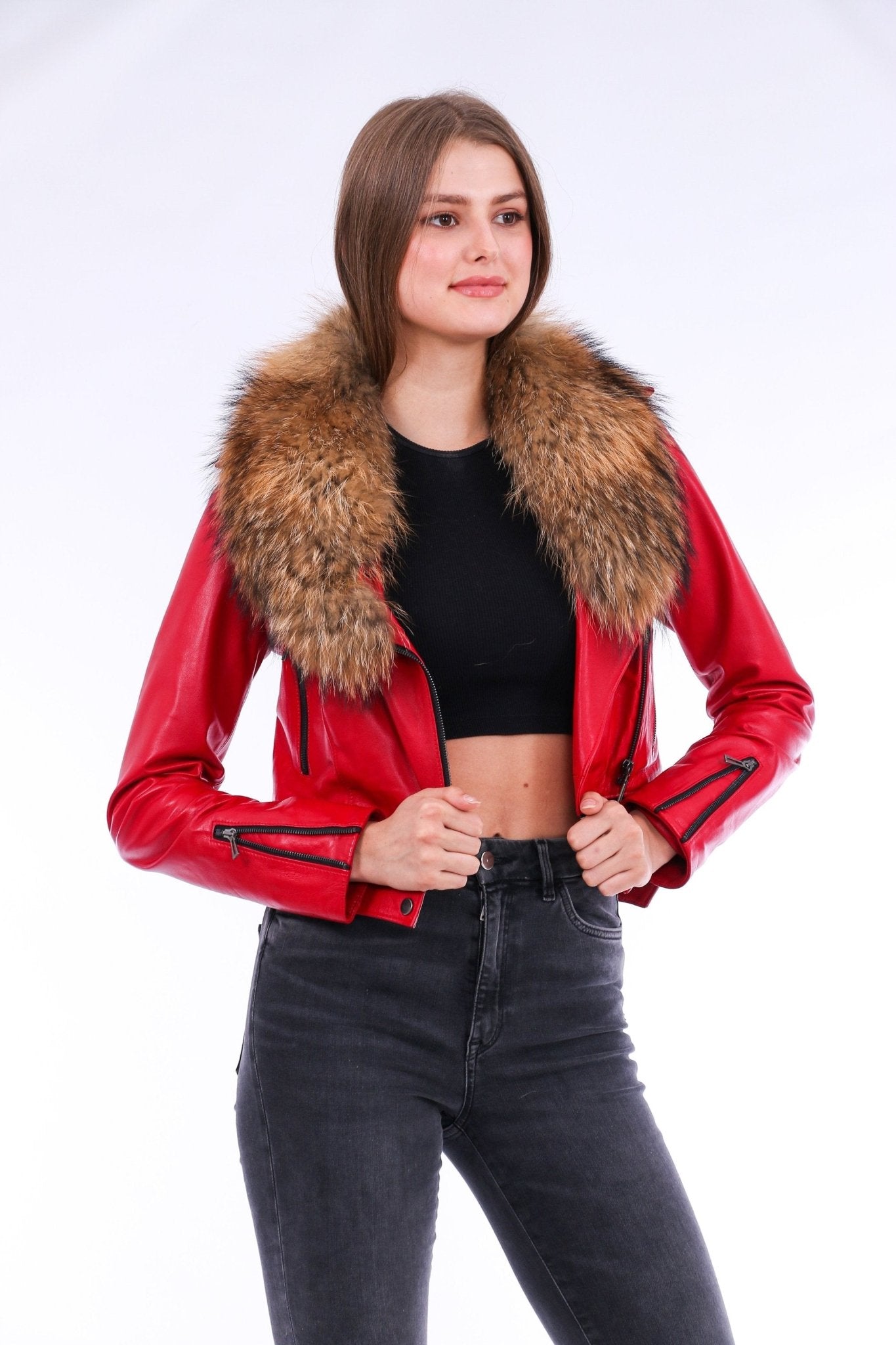 Buttagi Red Leather Biker Jacket - Premium Nappa Lambskin Women's Motorcycle Jacket - Style Queenz
