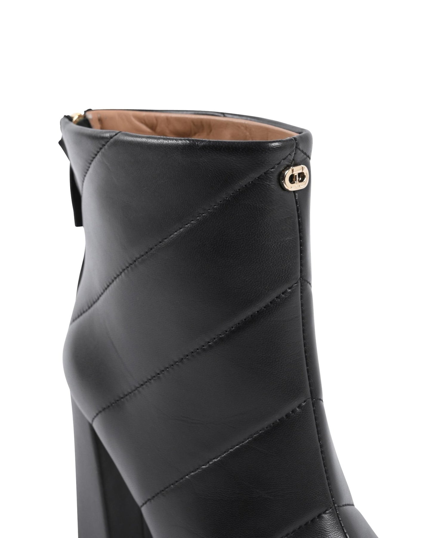 Camilla Black Ankle Boots - Italian Leather Quilted Boots with 9cm Heel - Style Queenz