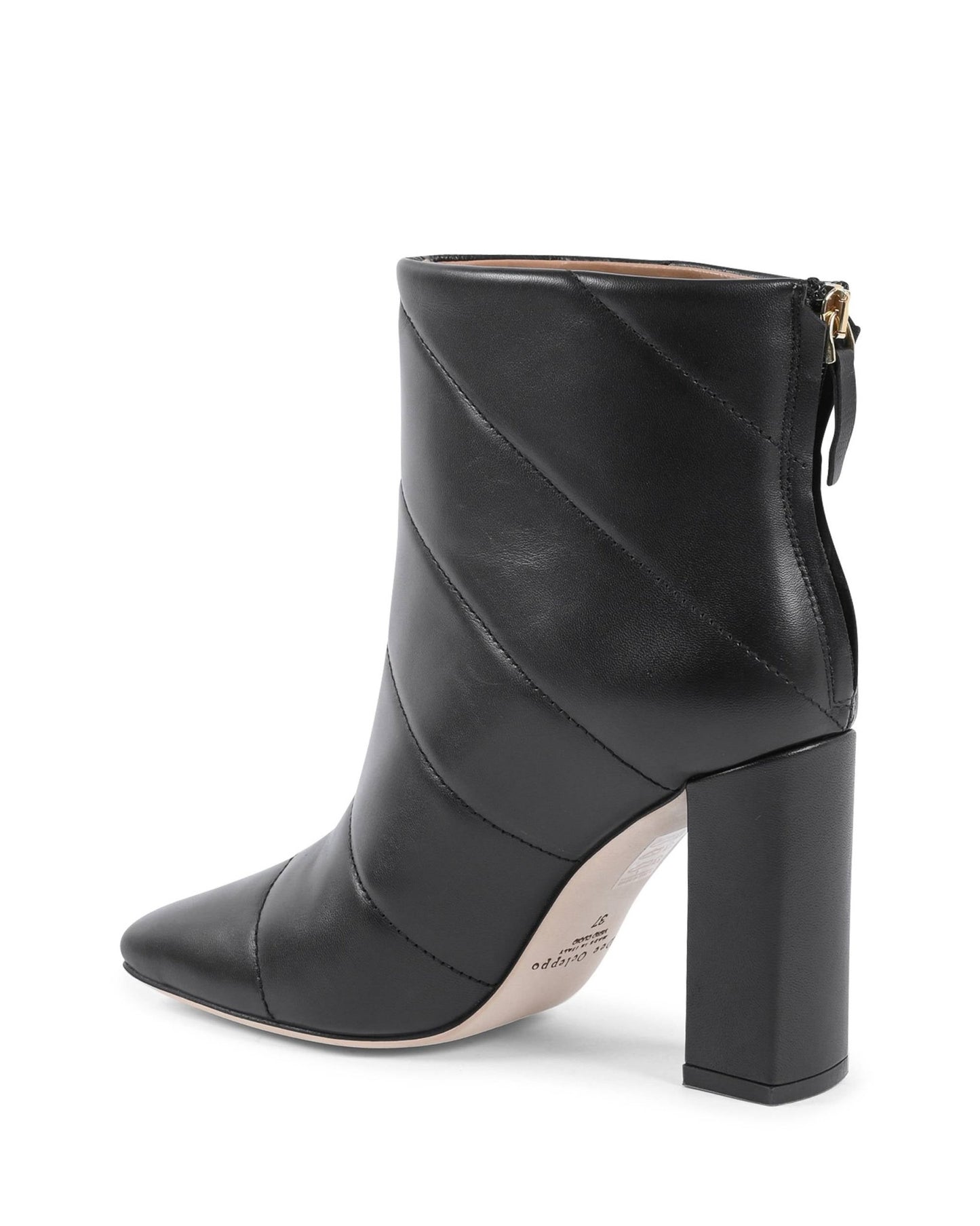 Camilla Black Ankle Boots - Italian Leather Quilted Boots with 9cm Heel - Style Queenz