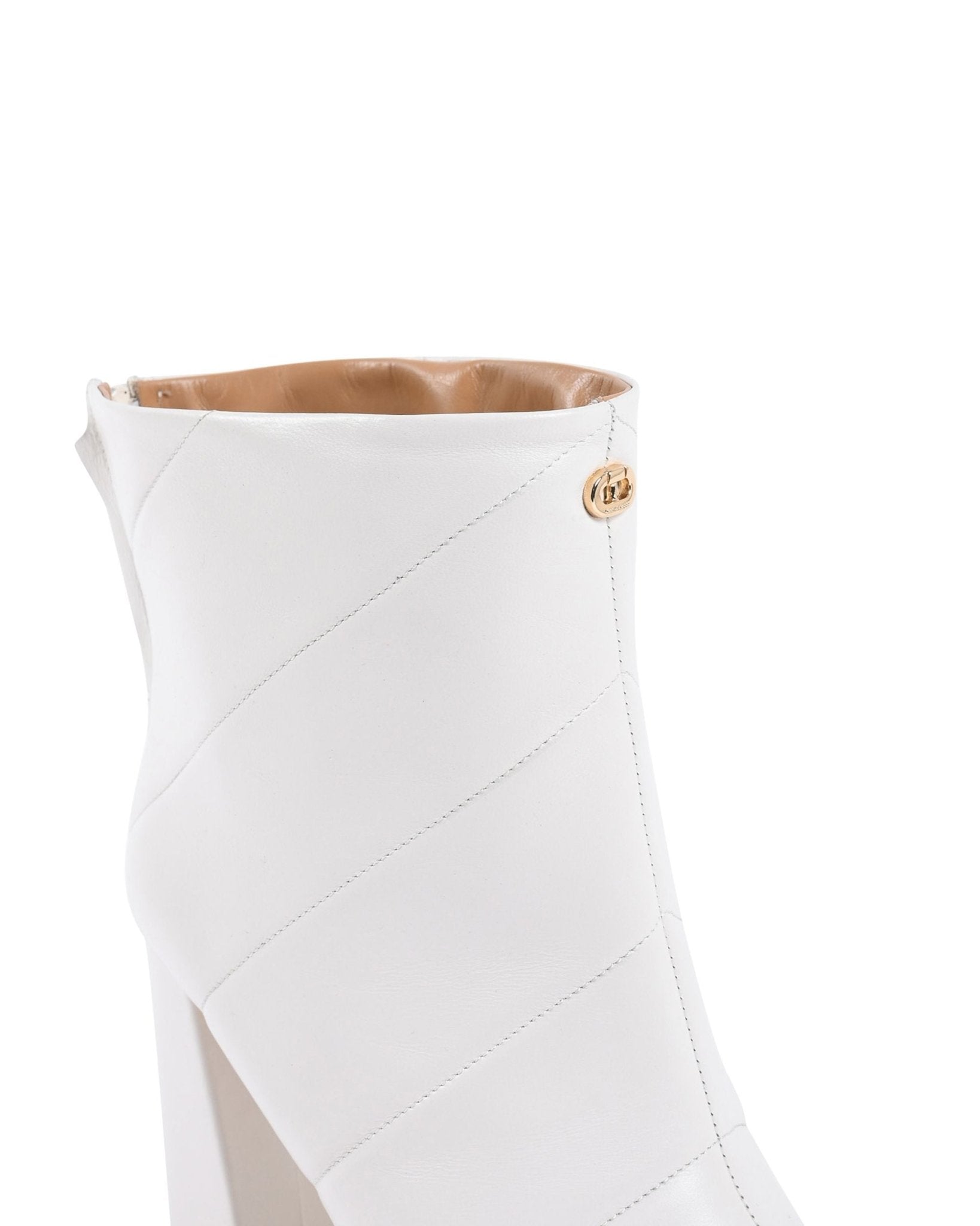 Camilla Designer Off White Ankle Boot - Luxury Leather Footwear - Style Queenz
