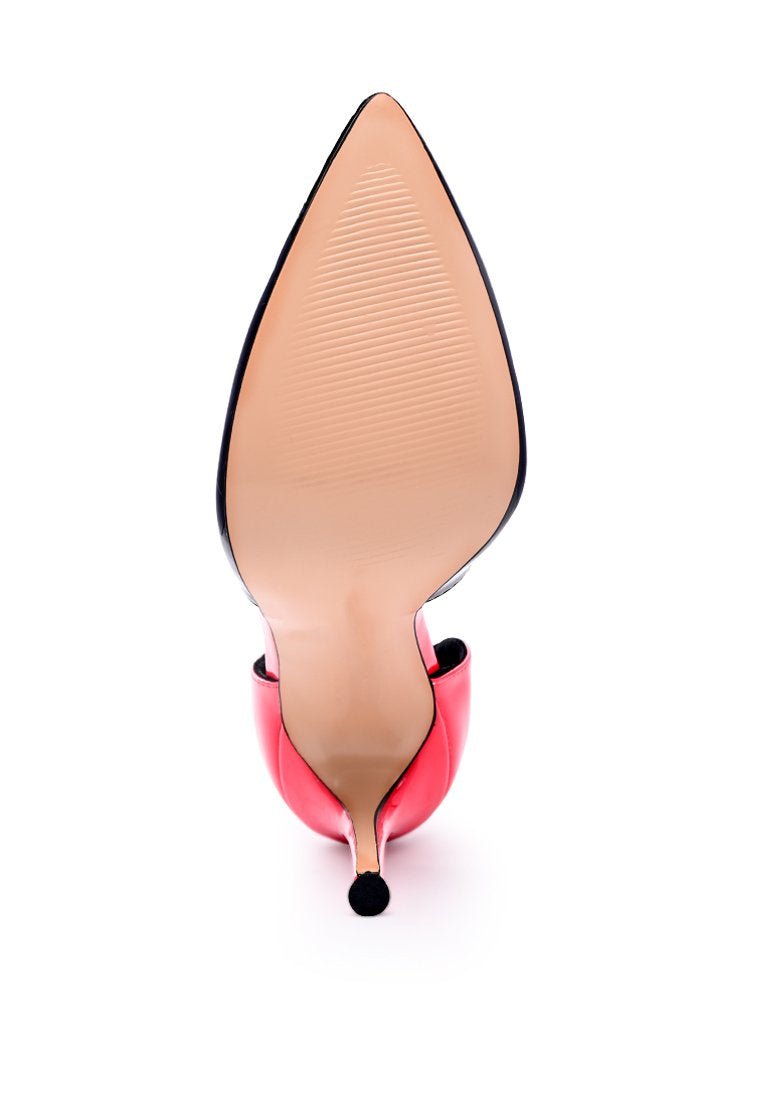 Candy Cane Patent High Heel Pumps - Color Block Stiletto Shoes - Style Queenz