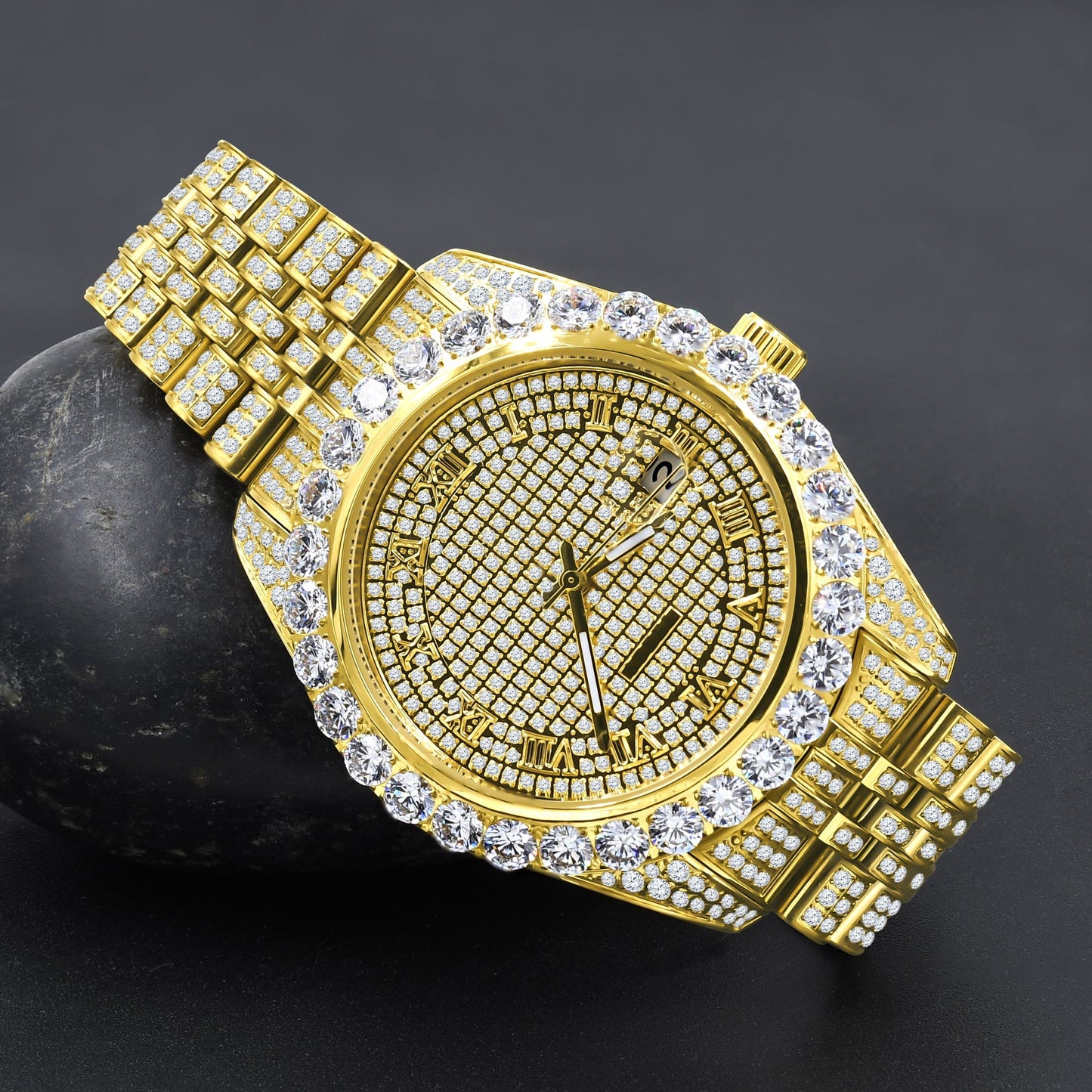 CAPRICIOUS Steel Watch - Luxury Crystal Timepiece with Comprehensive Stone Setting - Style Queenz