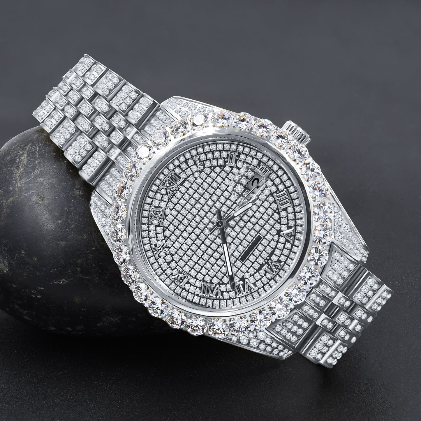Capricious Steel Watch with Crystal Stones - Luxury Designer Timepiece - Style Queenz