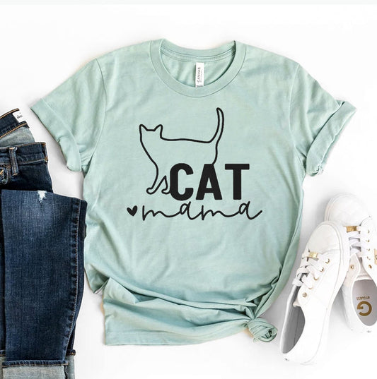 Cat Mama T-Shirt - Funny Cat Lover Gift for Women - Style Queenz