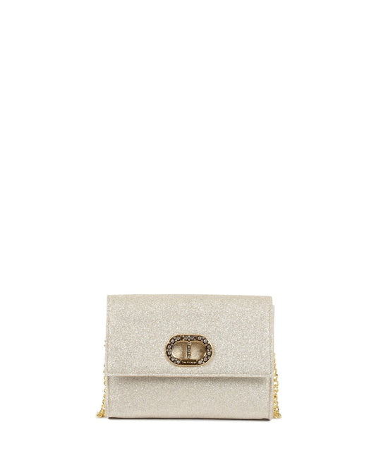 Cindarella Clutch - Italian Luxury Glitter Evening Bag with Gold Chain - Style Queenz