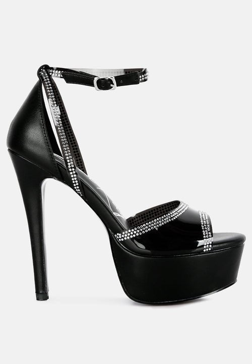 Cinderella Rhinestone Stiletto Platform Sandals - Glamorous Party Heels - Style Queenz