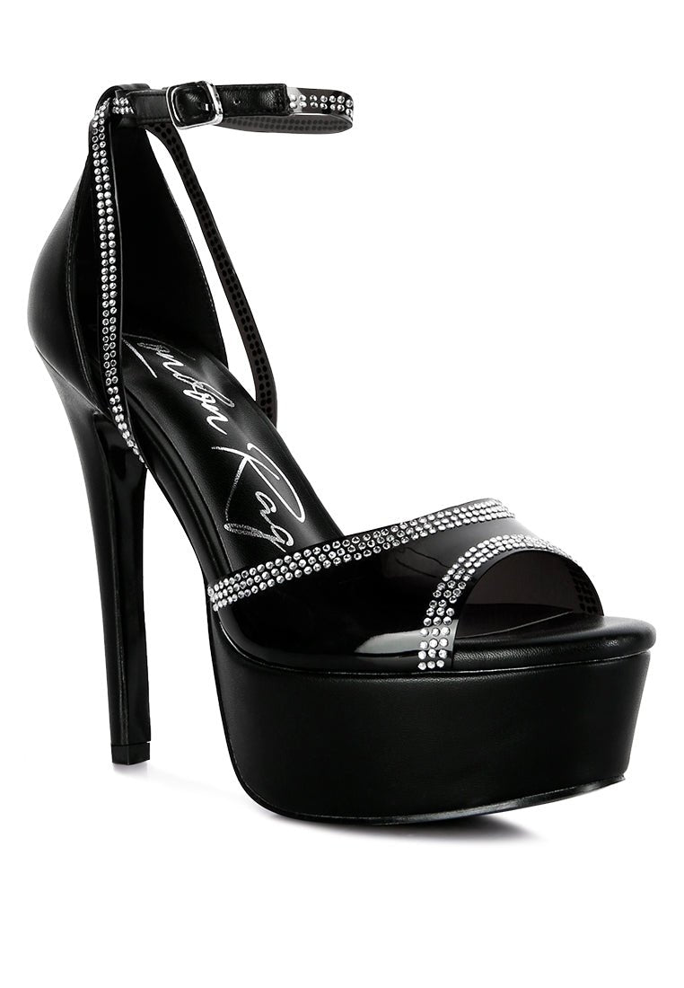 Cinderella Rhinestone Stiletto Platform Sandals - Glamorous Party Heels - Style Queenz
