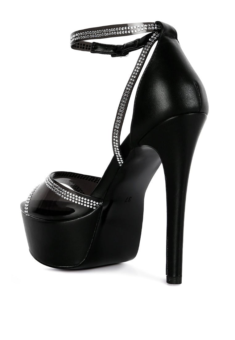 Cinderella Rhinestone Stiletto Platform Sandals - Glamorous Party Heels - Style Queenz