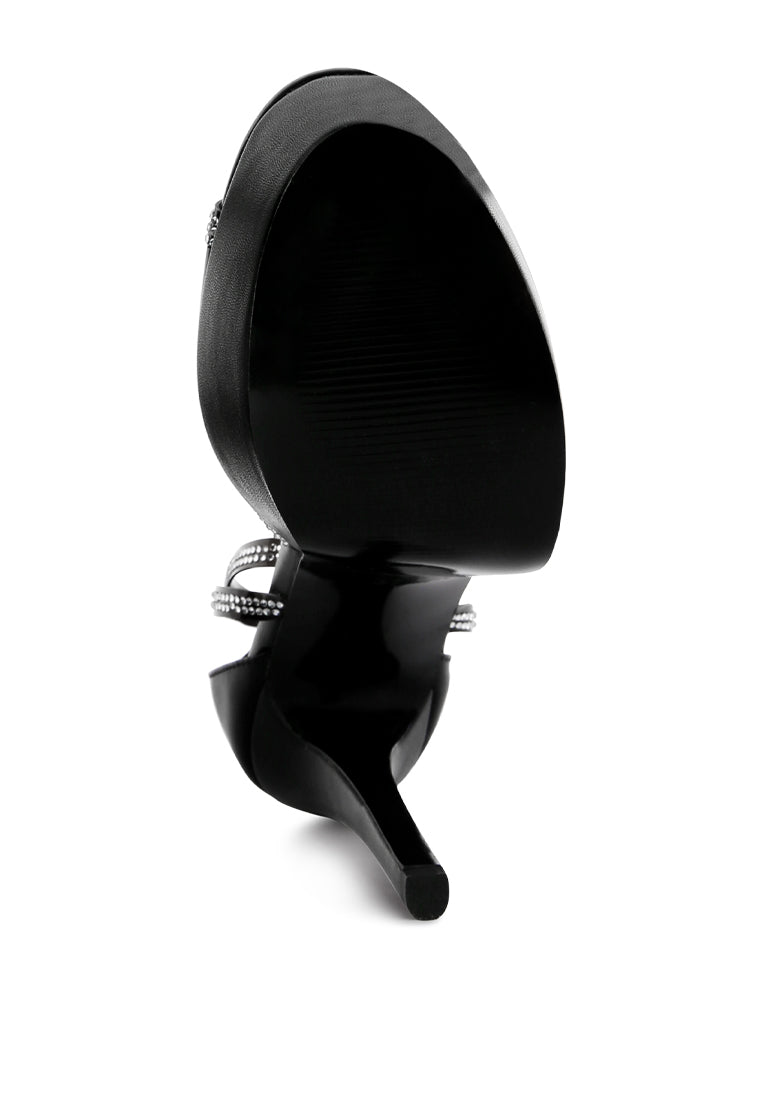 Cinderella Rhinestone Stiletto Platform Sandals - Glamorous Party Heels - Style Queenz