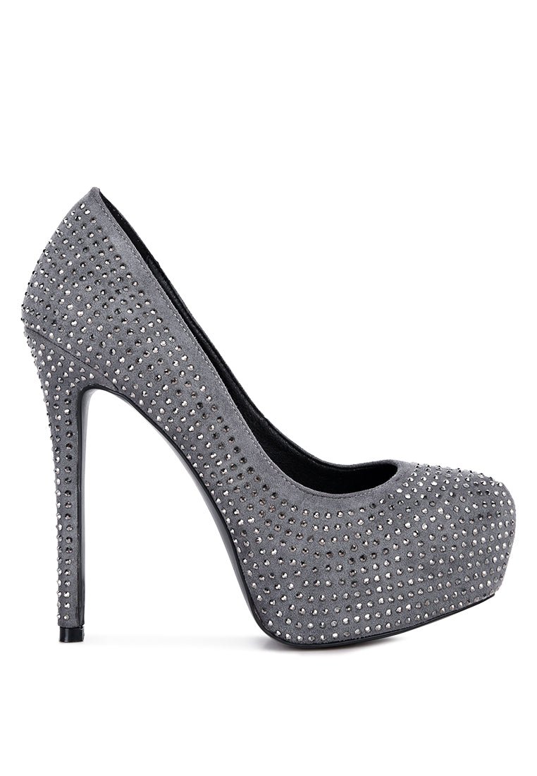 Clarisse Diamante High Heel Pumps - Elegant Stiletto Wedding Shoes - Style Queenz