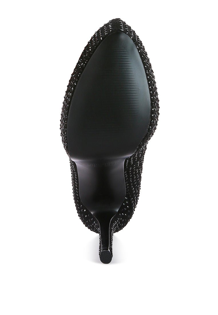 Clarisse Diamante High Heel Pumps - Elegant Stiletto Wedding Shoes - Style Queenz