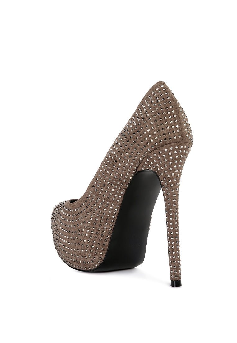 Clarisse Diamante High Heel Pumps - Elegant Stiletto Wedding Shoes - Style Queenz