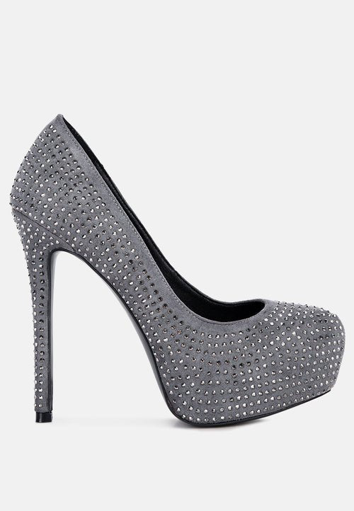 Clarisse Diamante High Heel Pumps - Elegant Stiletto Wedding Shoes - Style Queenz