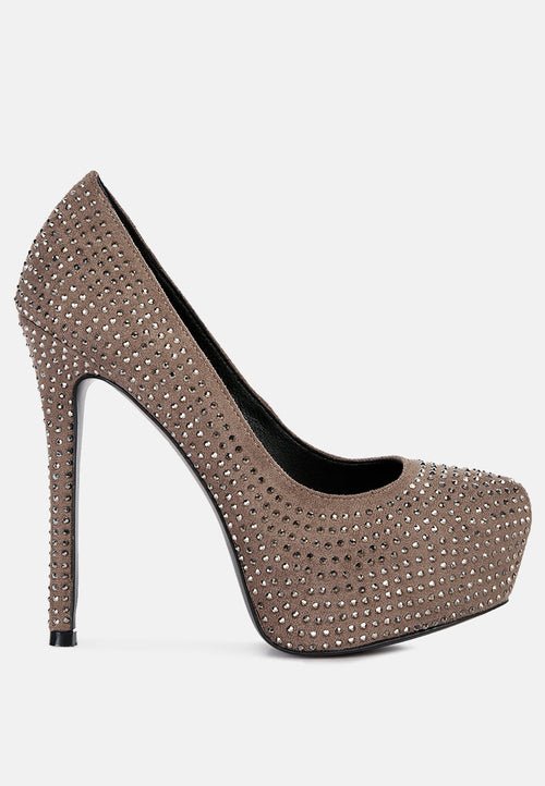 Clarisse Diamante High Heel Pumps - Elegant Stiletto Wedding Shoes - Style Queenz